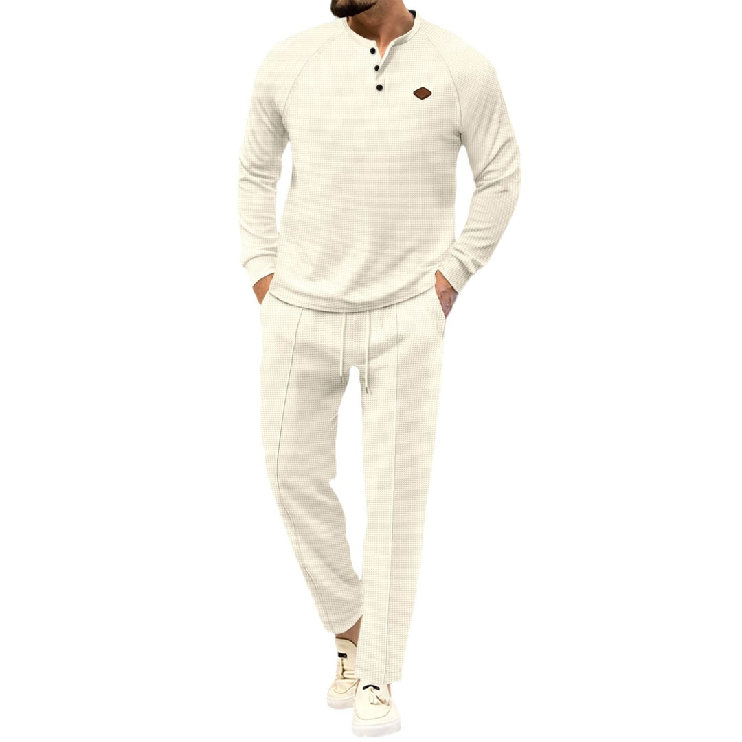 Herren Sportlicher Freizeitanzug mit modernem Strukturdesign und praktischen Eingrifftaschen Aliams