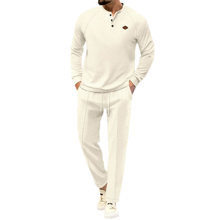 Herren Sportlicher Freizeitanzug mit modernem Strukturdesign und praktischen Eingrifftaschen Aliams