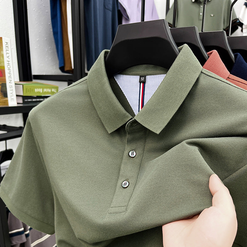 Herren Kurzarm-Polohemd mit feiner Piqué-Struktur und eleganter Knopfleiste Aliams