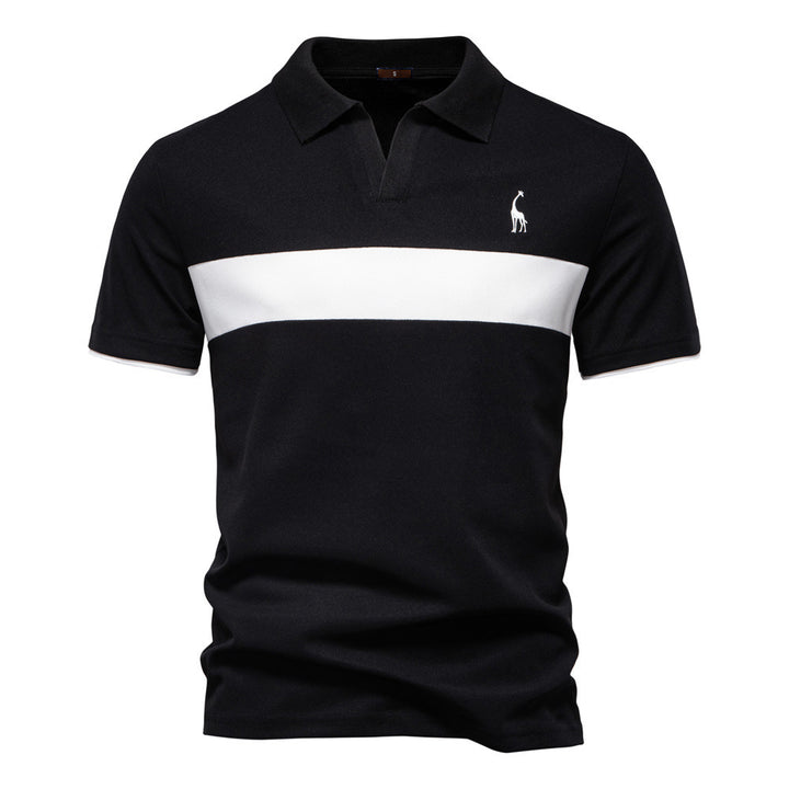 Herren Poloshirt mit sportlichem Farbblock-Design und atmungsaktiven Eigenschaften Aliams