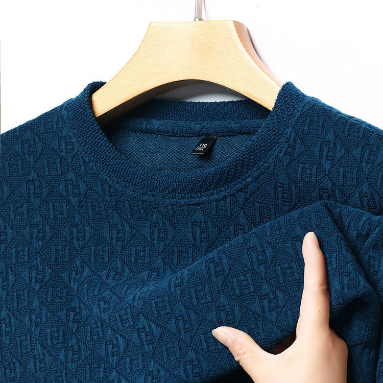 Herren hochwertiger Strickpullover mit modischem 3D-Muster Aliams