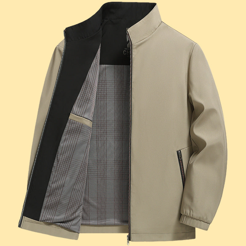 Herren elegante Freizeitjacke mit Stehkragen Aliams