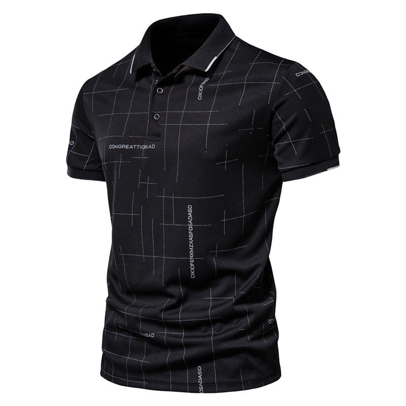 Herren Poloshirt mit modernem grafischen Druck und atmungsaktiver Funktion Aliams