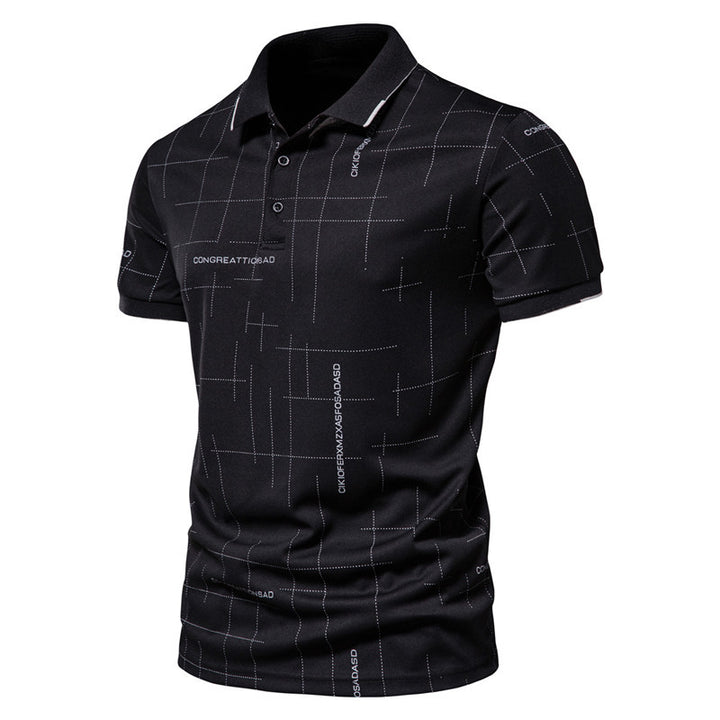 Herren Poloshirt mit modernem grafischen Druck und atmungsaktiver Funktion Aliams