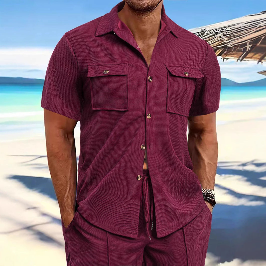 Herren Kurzarm-Hemd mit praktischen Brusttaschen und modernem Design Aliams