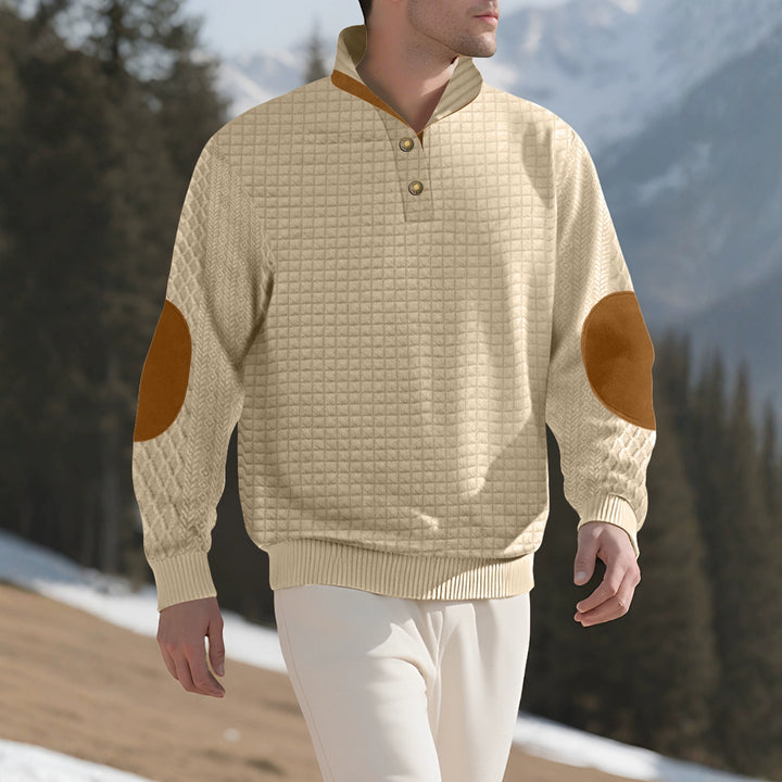Herren Pullover mit strukturiertem Design und Knopfleiste Aliams