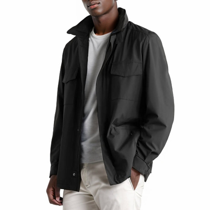 Herren vielseitige Utility-Jacke mit hohen Kragen und praktischen Taschen Aliams