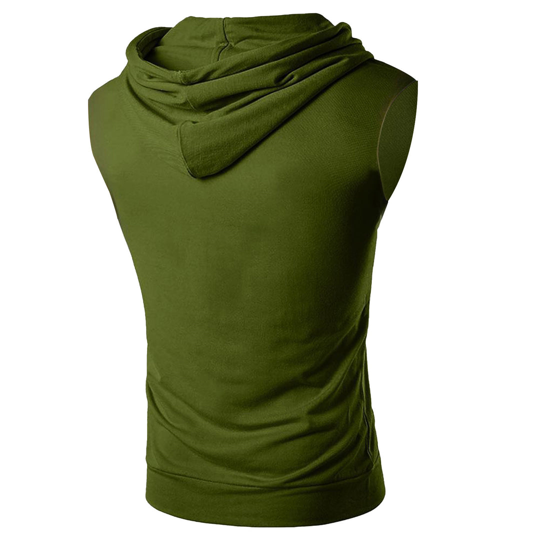 Herren ärmelloses Kapuzenshirt mit geräumiger Kängurutasche und atmungsaktiven Materialien Aliams