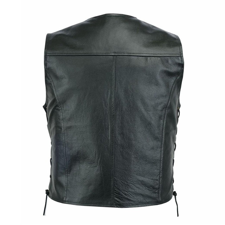 Herren elegante Lederweste mit seitlichen Taschen und praktischen Verschluss Aliams