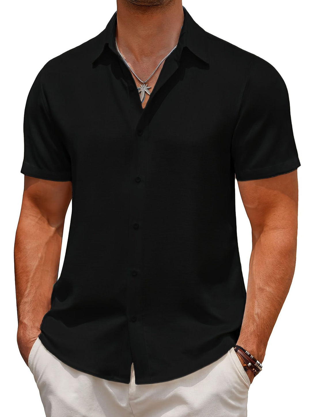 Herren Elegantes Kurzarmhemd mit Modernem Schnitt Aliams
