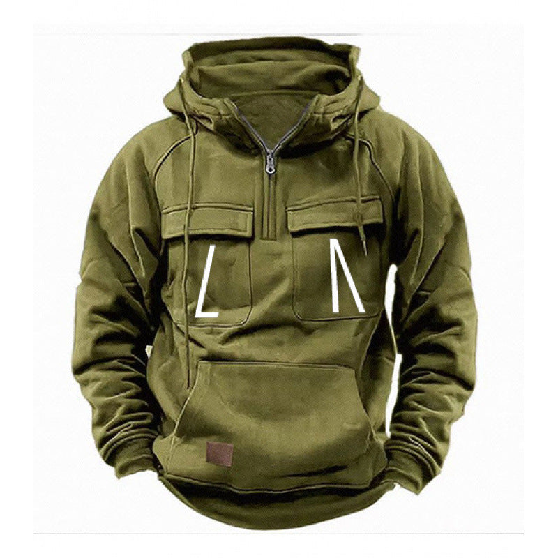 Herren Freizeit Kapuzenpullover mit Taschen und modernem Schnitt Aliams