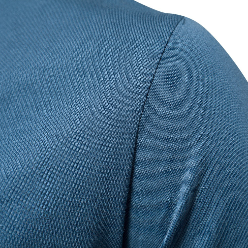 Herren Kurzarm Henley-T-Shirt mit modernem Reißverschluss und hochwertiger Baumwollmischung Aliams