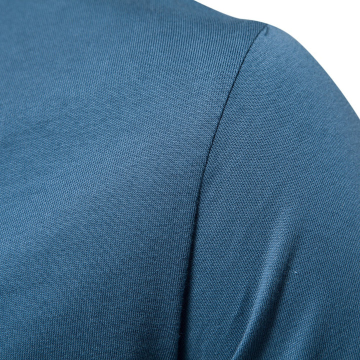 Herren Kurzarm Henley-T-Shirt mit modernem Reißverschluss und hochwertiger Baumwollmischung Aliams