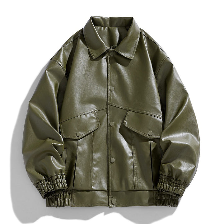 Herren Kunstlederjacke im modernen Utility-Design mit praktischen Taschen Aliams