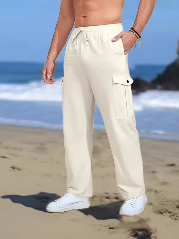 Herren Cargo-Hose mit seitlichen Taschen und verstellbarem Bund Aliams