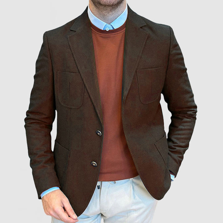 Herren elegantes Hybrid-Blazerjackett mit großen aufgesetzten Taschen und hochwertiger Verarbeitung Aliams