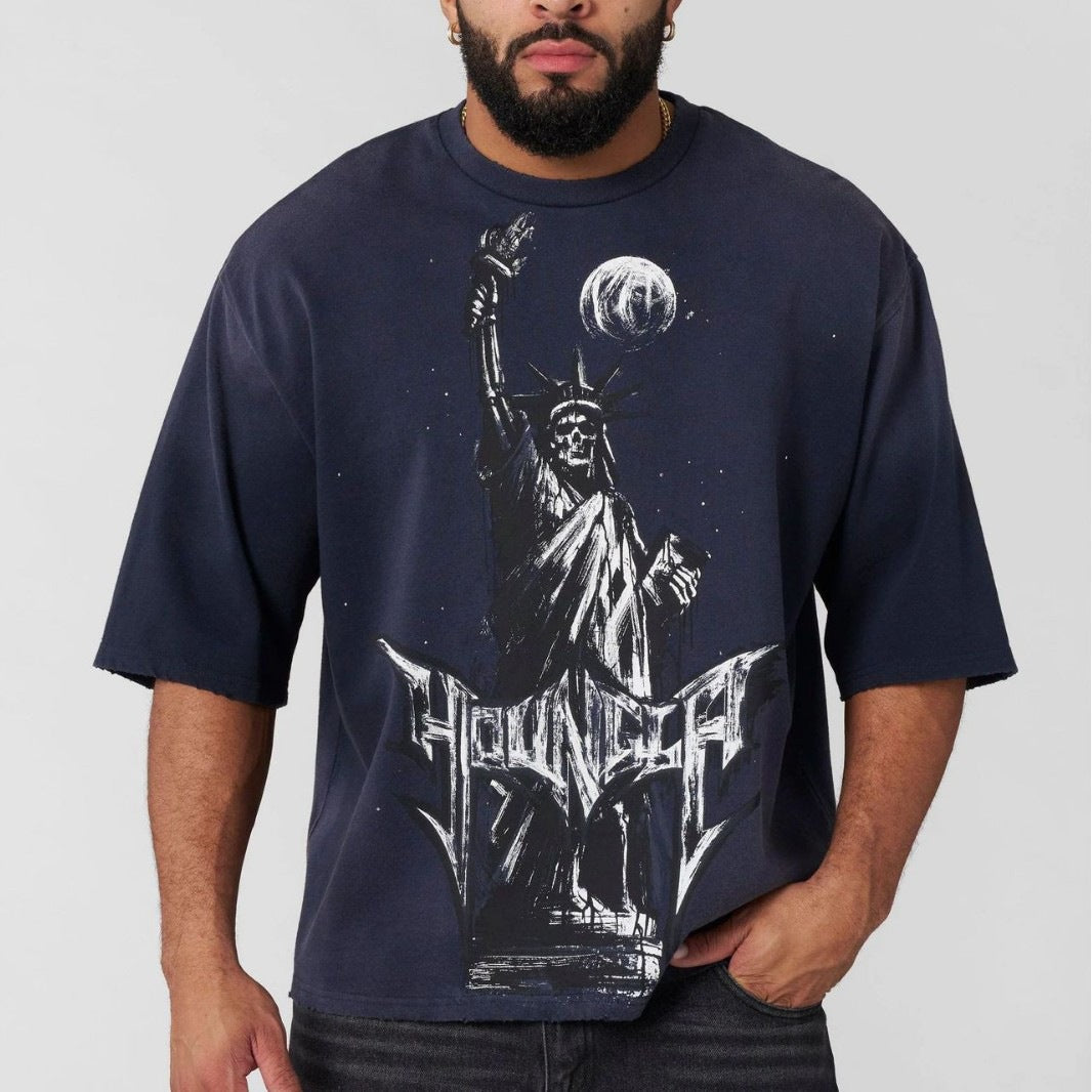 Herren Künstlerische Grafik Übergröße T-Shirt Aliams