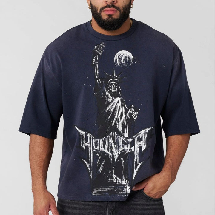 Herren Künstlerische Grafik Übergröße T-Shirt Aliams