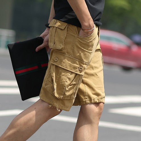 Herren Cargo-Shorts mit vielseitigen Taschen und elastischem Bund Aliams