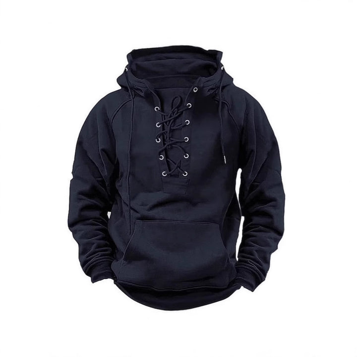 Herren Kapuzenpullover mit innovativem Schnürdesign und weichem Innenfutter Aliams