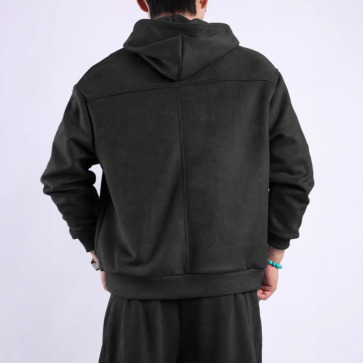Herren Kapuzensweatshirt aus weichem Fleece-Material mit innovativen Details Aliams