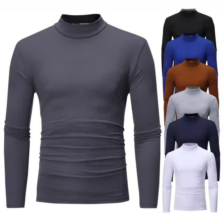 Herren elegantes Rollkragen-T-Shirt aus weichem Jersey Aliams