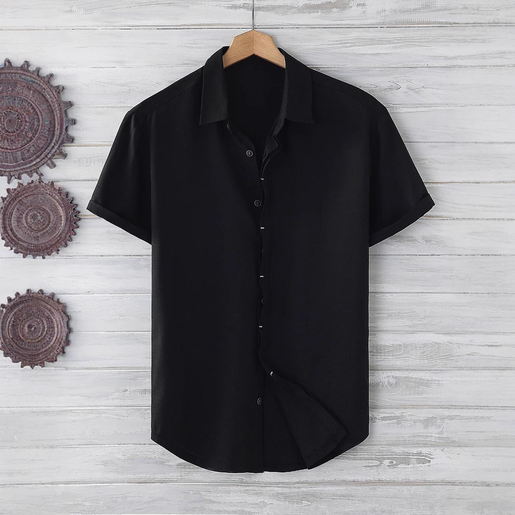 Herren Kurzarmhemd aus atmungsaktivem Material mit modernem Schnitt Aliams