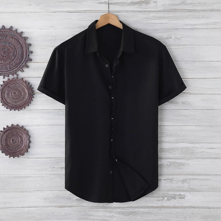 Herren Kurzarmhemd aus atmungsaktivem Material mit modernem Schnitt Aliams