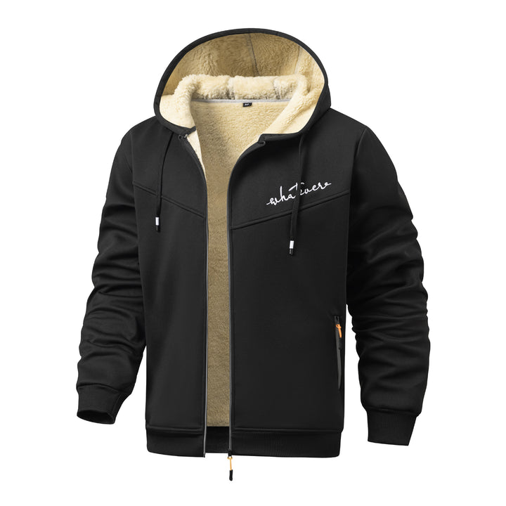 Herren gemütliche Fleecejacke mit Kapuze Aliams