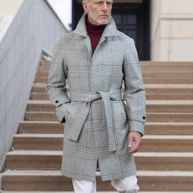 Herren Klassischer Karomantel Aliams