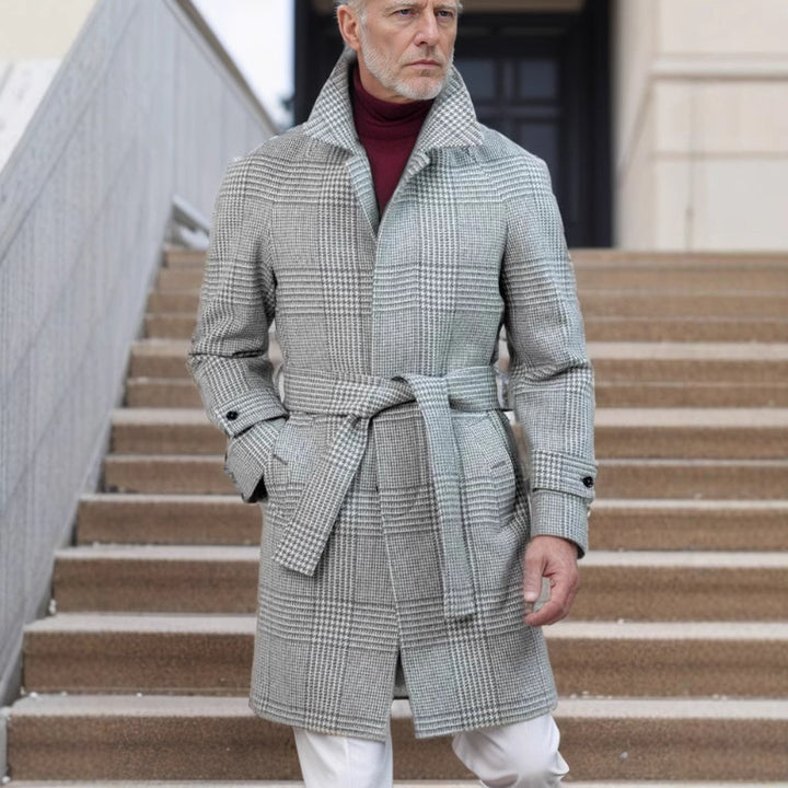 Herren Klassischer Karomantel Aliams