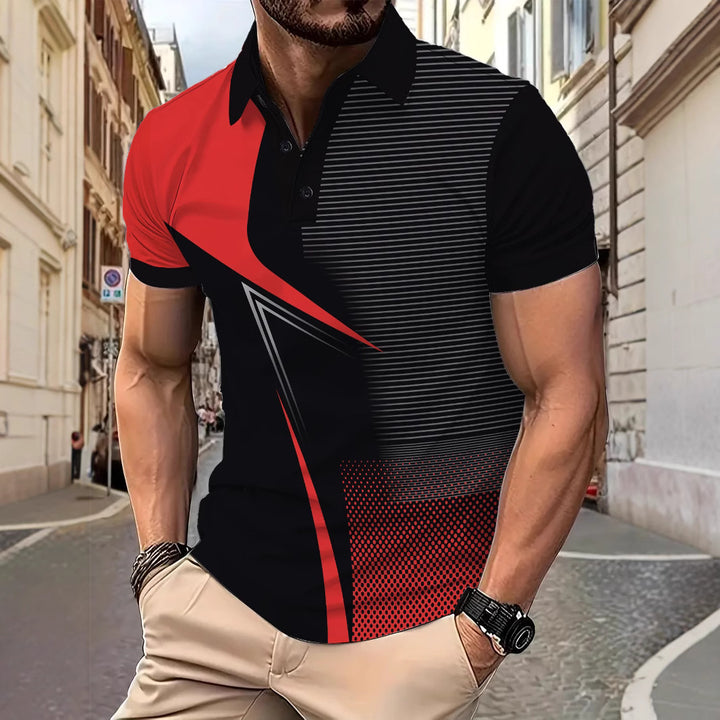 Herren Sportliches Poloshirt mit aufregendem Grafikdesign Aliams