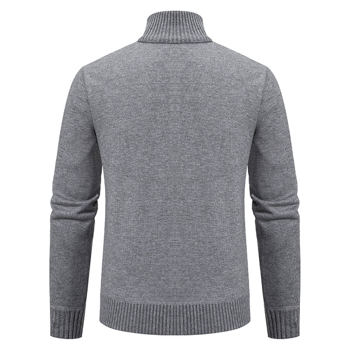 Herren Strickjacke mit modernem Zipper und eleganter Zopfstruktur Aliams