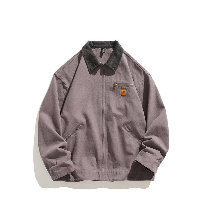 Herren robuste Freizeitjacke mit hohem Kragen und praktischen Taschen Aliams