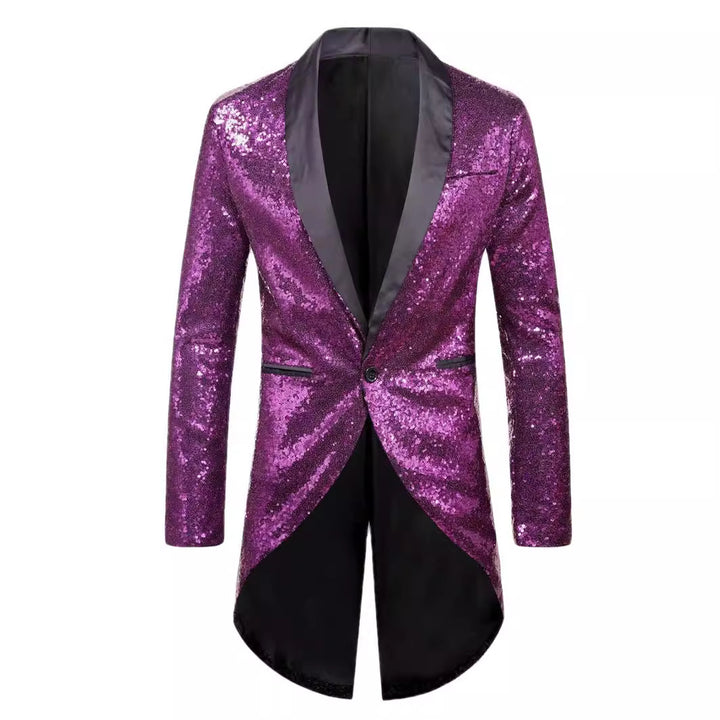 Herren Glitzernder Anzugblazer mit elegantem Schalkragen Aliams