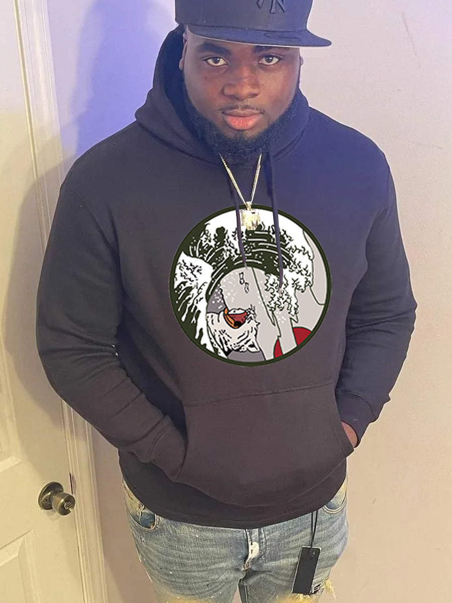 Herren Kapuzenpullover mit kreativer Welle Grafik Aliams