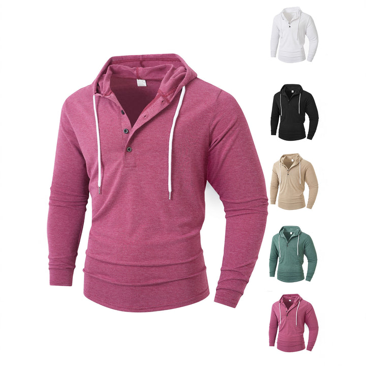 Herren Kapuzenshirt mit modernem Knopfverschluss und atmungsaktivem Stoff Aliams