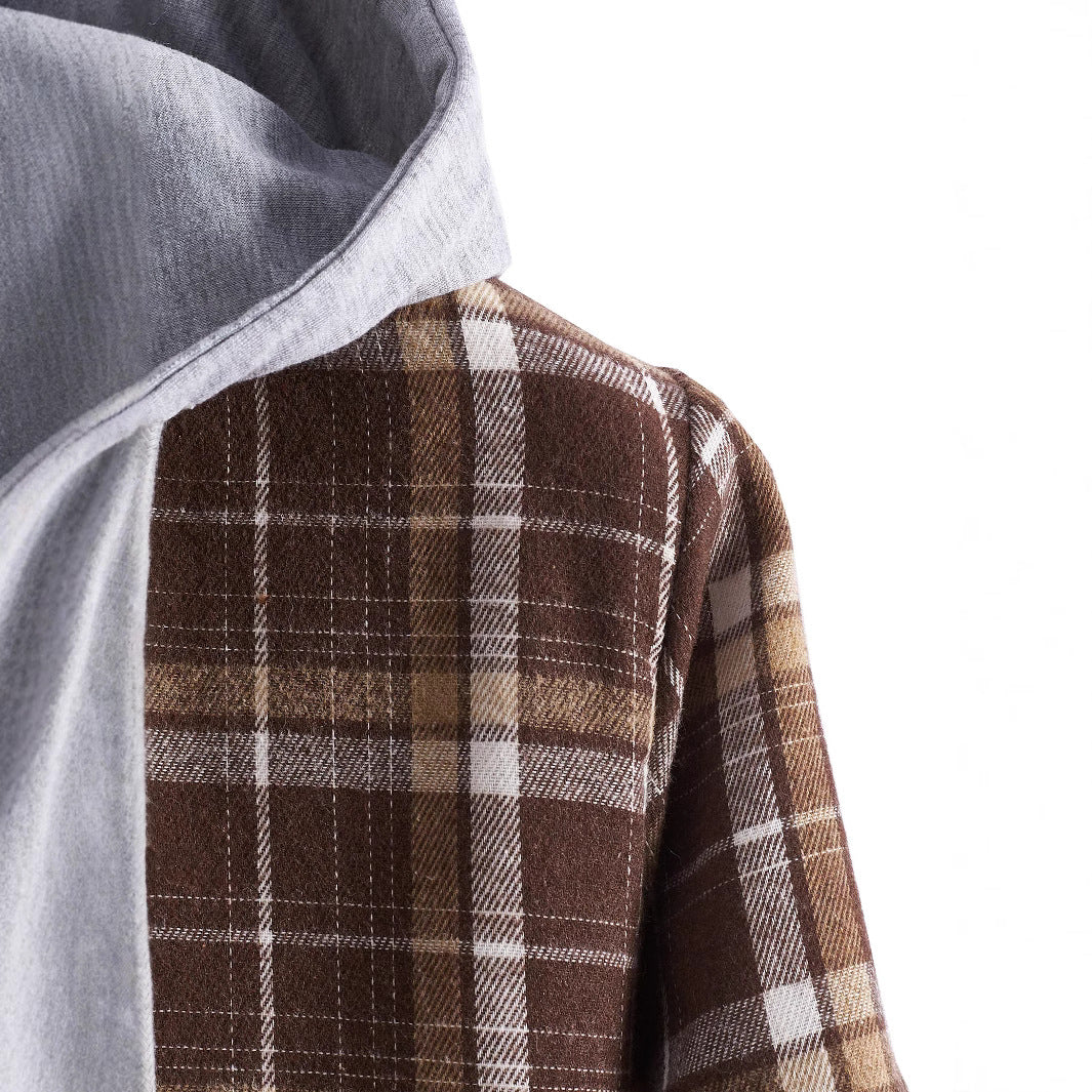 Herren Hemd mit Kapuze im lässigen Karo-Look Aliams