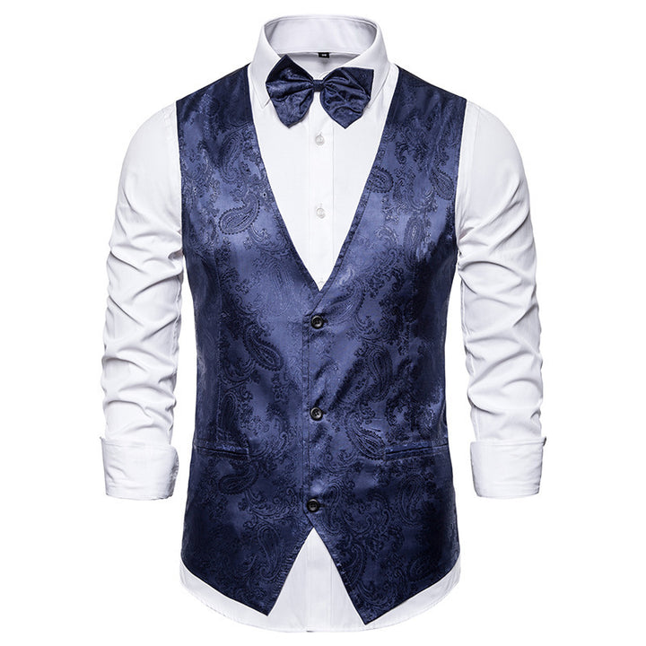 Herren elegante Anzugweste mit feinem Paisleymuster Aliams