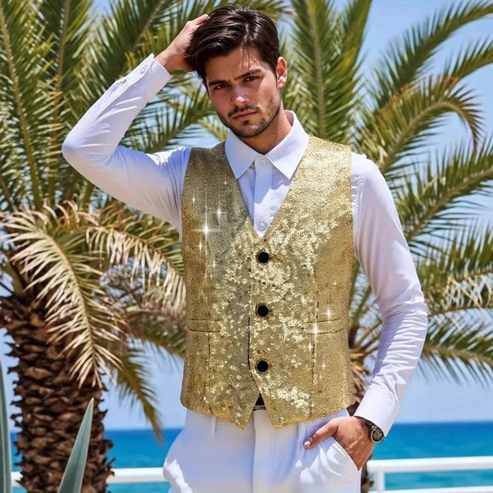 Herren Funkelnde Pailletten-Weste Aliams