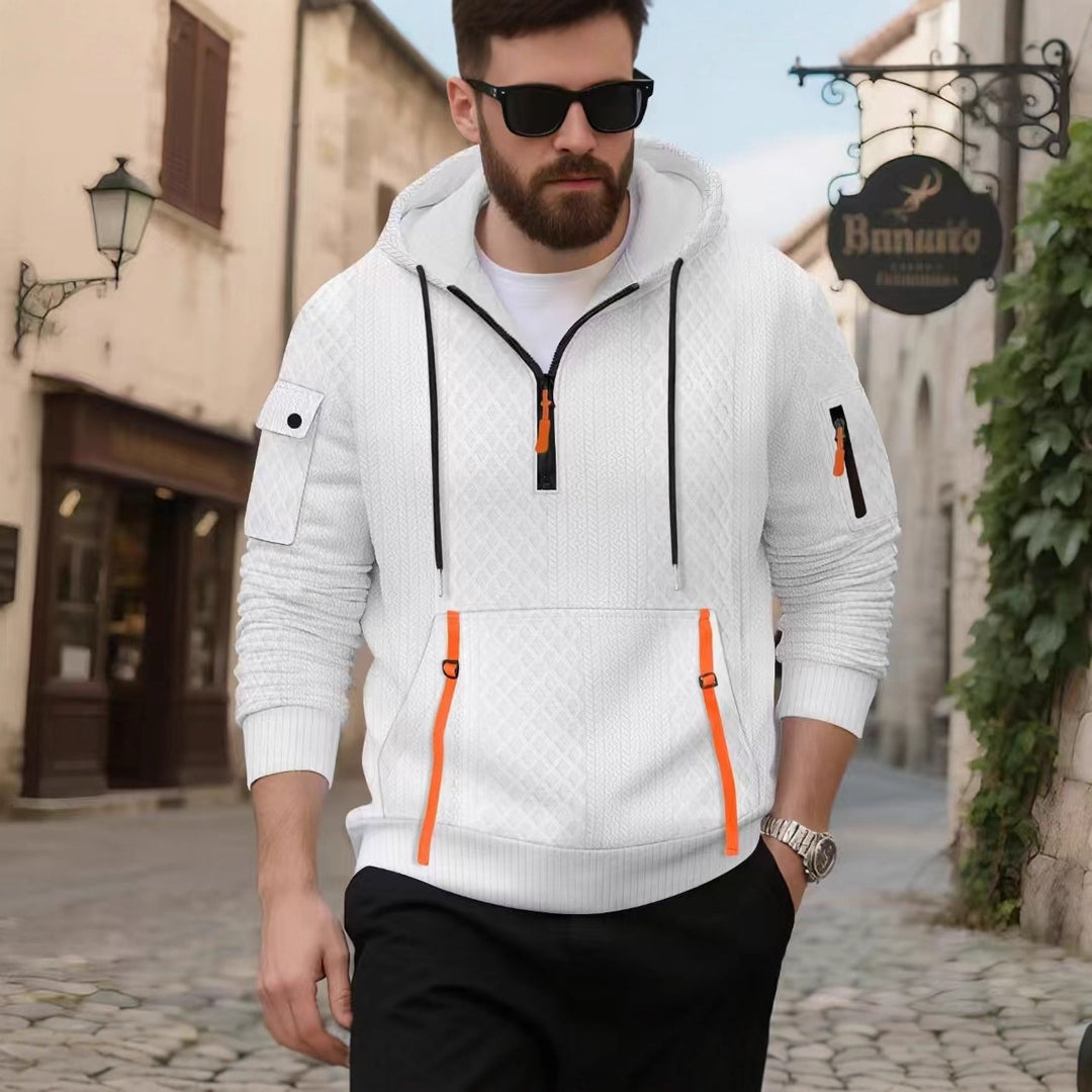 Herren stylischer Kapuzenpullover mit strukturiertem Design und praktischen Taschen Aliams