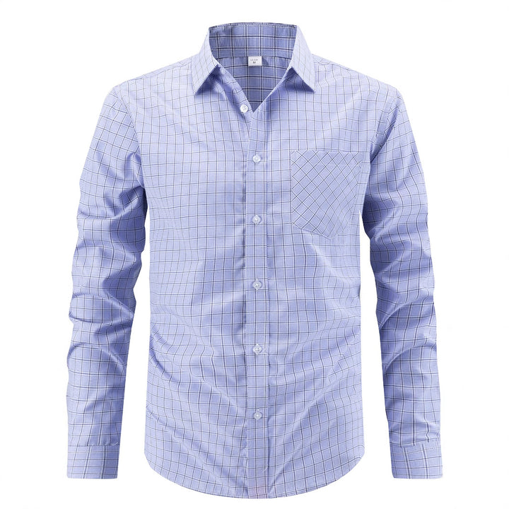 Herren elegantes Langarmhemd mit modernem Karodesign Aliams