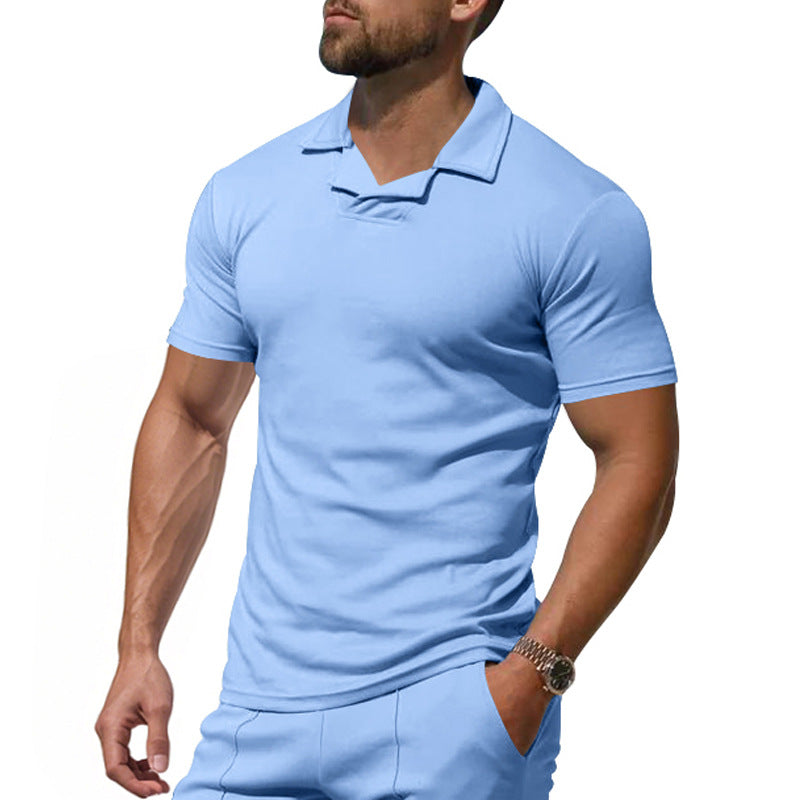 Herren Kurzarm Polo-Shirt mit modernem Stehkragen und atmungsaktivem Material Aliams