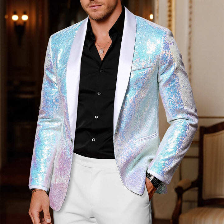 Herren glamouröser Pailletten Blazer Aliams
