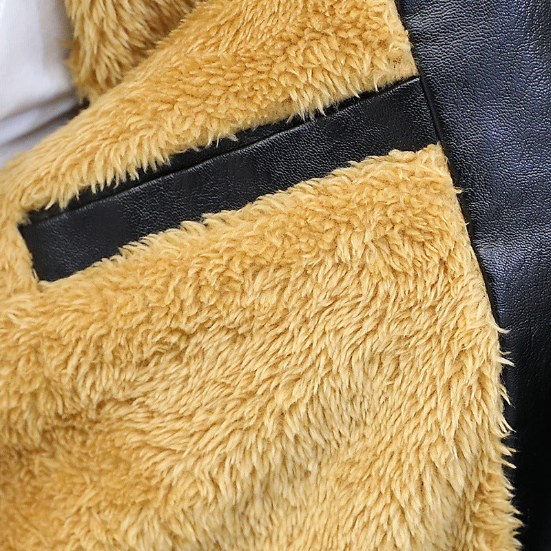 Herren Kunstlederjacke im eleganten Biker-Stil mit soften Innenfutter und praktischen Taschen Aliams