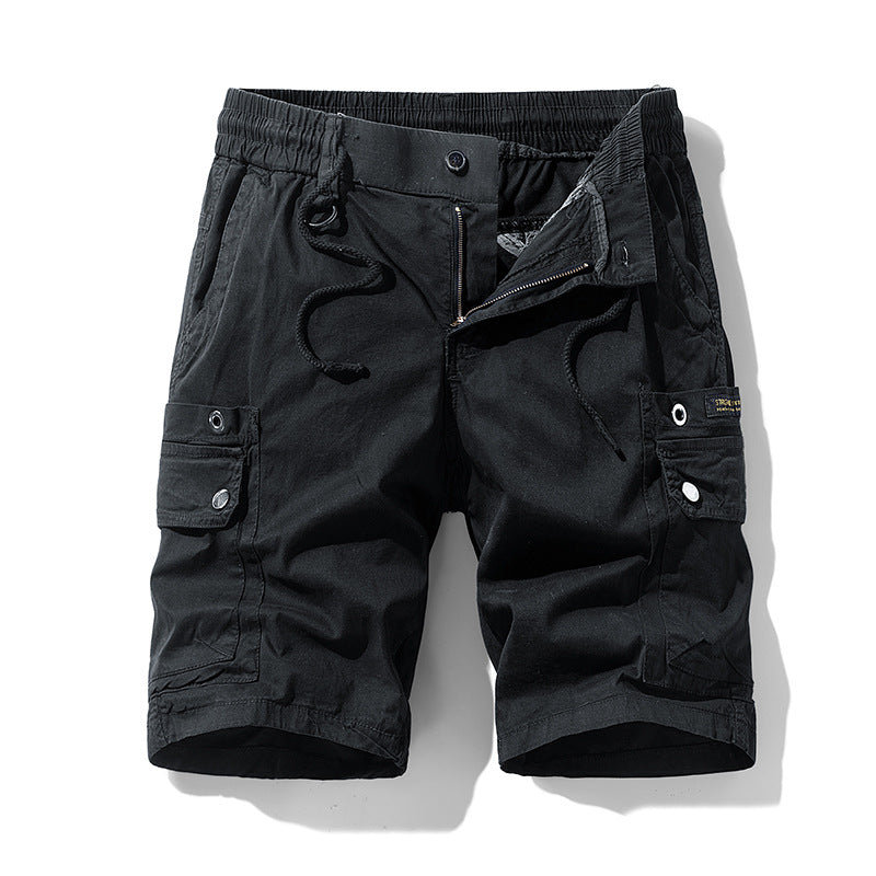 Herren Cargo-Shorts mit elastischem Bund und multifunktionalen Taschen Aliams