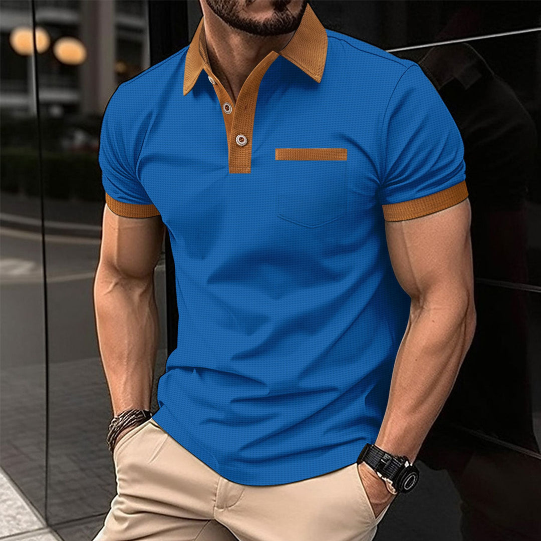 Herren elegantes Poloshirt mit strukturiertem Kragen und modischen Akzenten Aliams