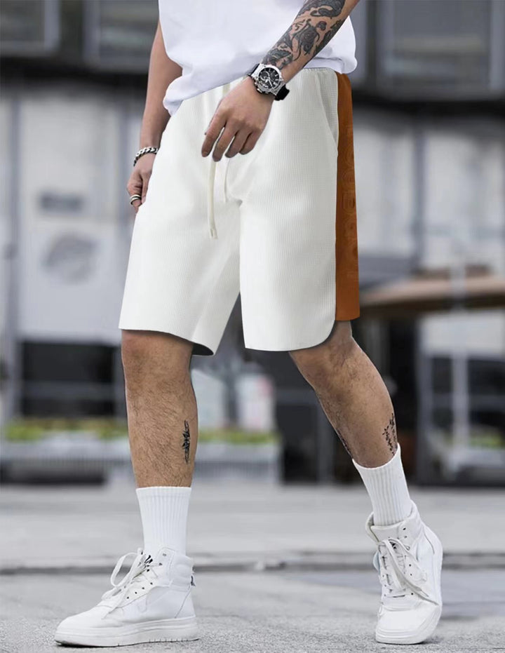 Herren stylische Freizeithose mit atmungsaktiver Struktur und seitlichen Kontraststreifen Aliams