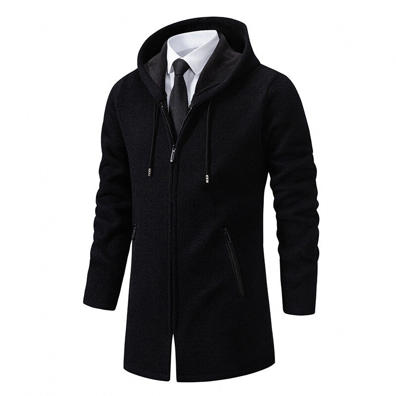 Herren urbane Kombination aus eleganter Jacke mit Kapuze und schickem Reißverschluss Aliams