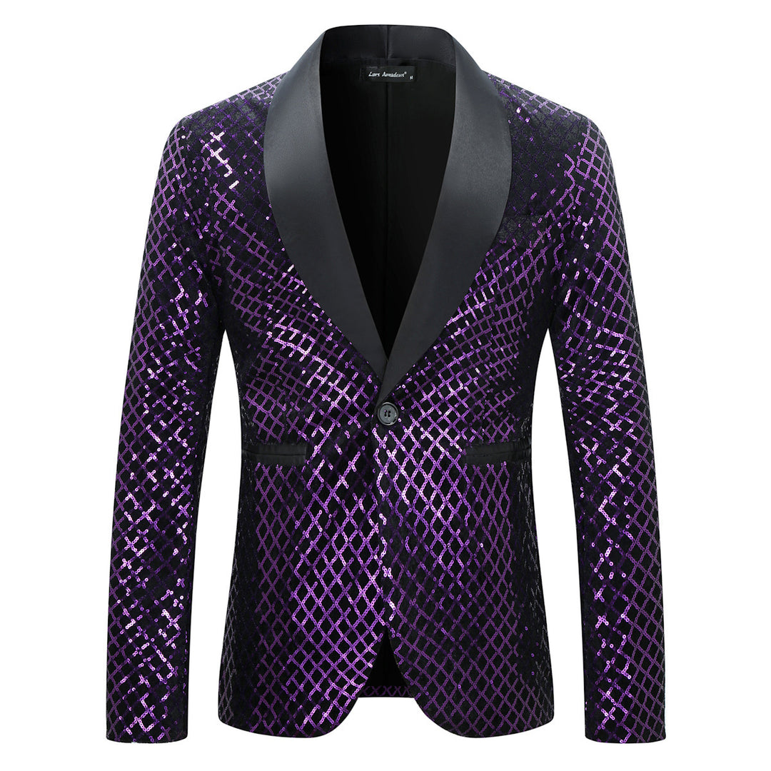 Herren Funkelnder Paillettenblazer mit elegantem Schnitt Aliams